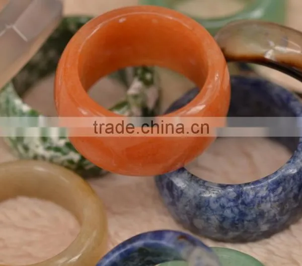 Mixed Different Style of Gemstones Rings Fashion Natural Stone Jewelry Ring photo-2