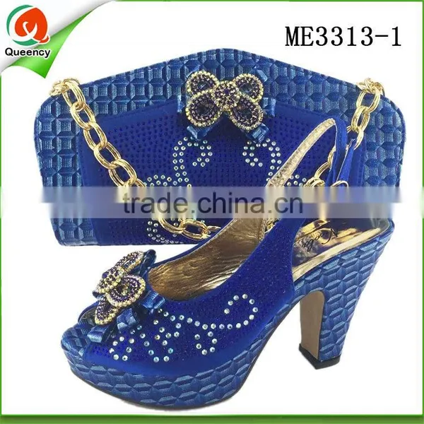 Fashion Ladies Italian Shoes and Bag to Match Women Wedge Shoes and Clutch Bag Purses Bag photo-2