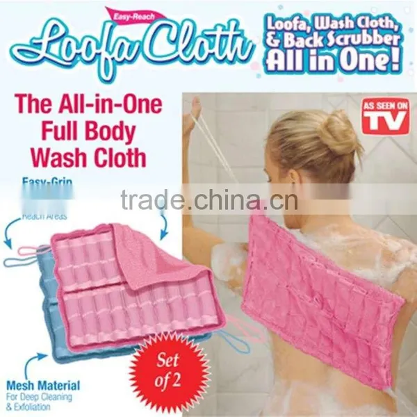 2pcs Wash Loofa Cloth Back Scrubber All in One / Women photo-2