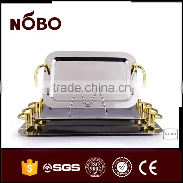 Retangular Mirror Surface Stainless Steel Cafeteria Tray photo-6