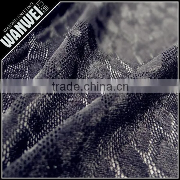 New Manufactur Mading Black Leopard Print Color Elastic Bright Nylon Spandex Hollow Lace Fabric for Spring and Summer Dress 4417