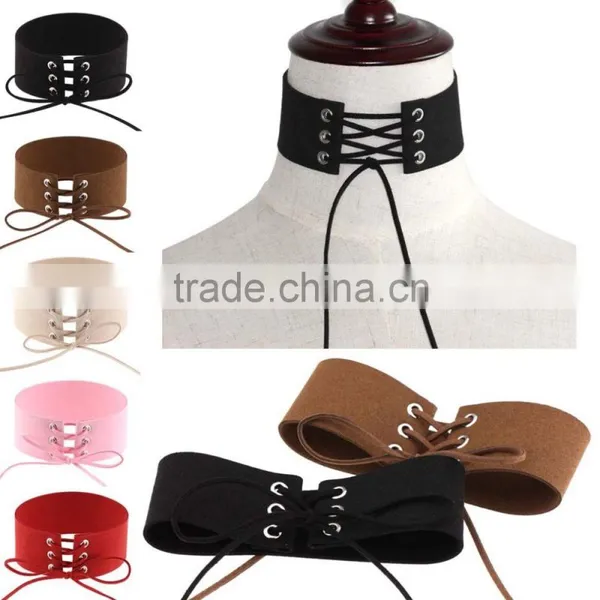 Factory Direct 10" 11" 12" Minimalist Personality Exaggerated Punk Sexy Bondage Choker Collar Rope Tie Necklace