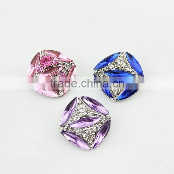 Fashion Jewelry Wholesale Bombay Pink Rhinestone Metal Snap Button For Snap Button Jewelry photo-2