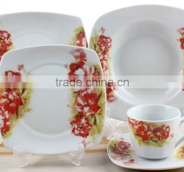 Wholesale 20 Pcs Ceramic Square Dinner Set/Fine Porcelain Dinner Set /tableware /dinnerware Set/cutlery Set/flatware photo-2