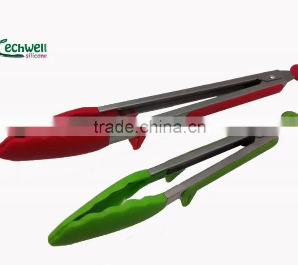 Cooking Utensils 9'' and 12' Set of BBQ Service Silicone Tongs Most Popular photo-4