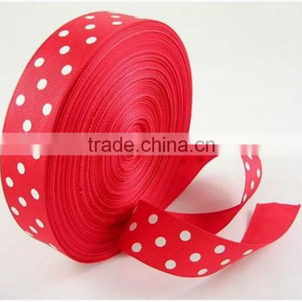 HOT SALE Fushia Dots Personalized Printing Satin Woven Fabric Ribbon, Woven Ribbon, Fabric Ribbon photo-3
