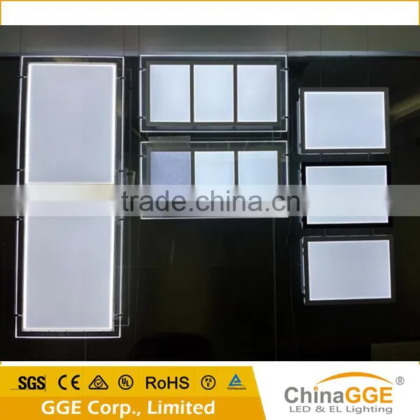 Hanging Battery Powered LED Pictures Frame Light Acrylic Magnetic Real Estate Agent Triple LED LIght Box photo-2