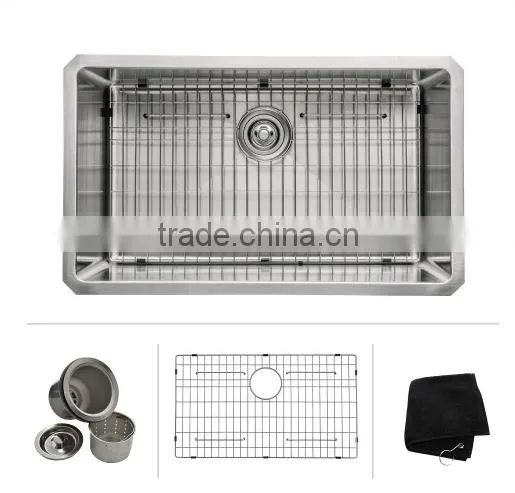 CUPC Certificate American Hot Sale 16Gauge Stainless Steel Undermount Sink Single Bowl With Brush Finish 3018A photo-2