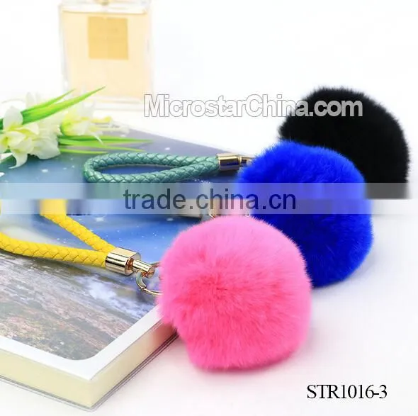 2016 IN STOCK Fur Pom High Quality Ball Keychain for Fashion Bags photo-4