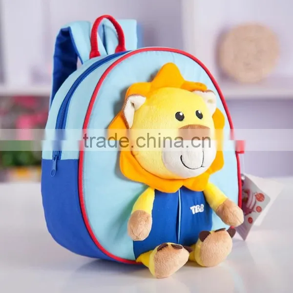 Kindergarten Pupils Cartoon Backpack, Plush Toy Lion Animal School Bag for Children Quality Choice photo-2
