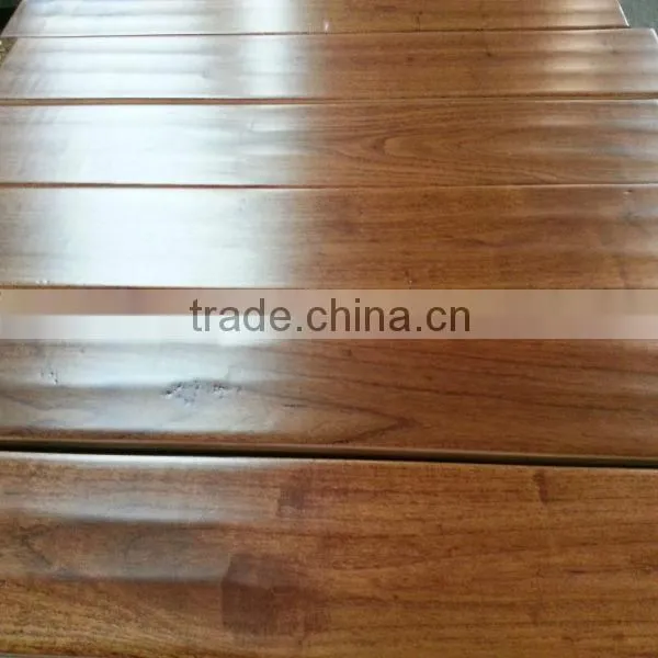 Waterproof Handsraped Afrormosia Solid Wood Flooring