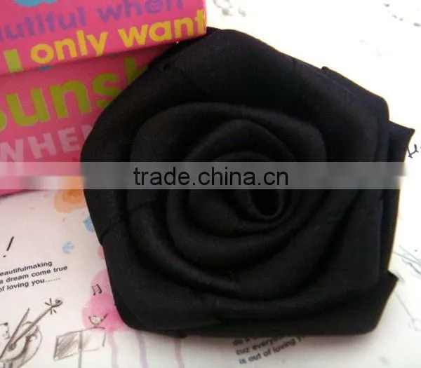 Wholesale Mini Satin Ribbon Rolled Fabric DIY Rose Flowers For Girl Dress photo-3