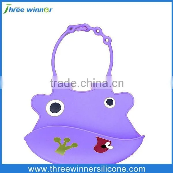 FDA Grade Washable Colorful Silicone Cute Factory Wholesale Baby Bib photo-3
