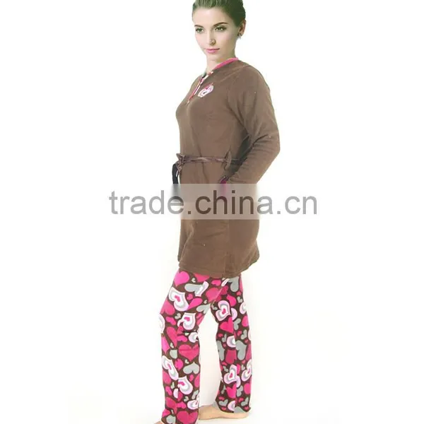 Kevince Women Polar Fleece Pyjamas Set AOP Heart 1000pcs up OEM Factory Directly photo-3