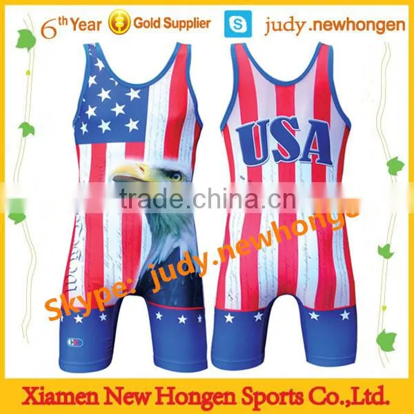 Sublimated Cheap Custom Wrestling Singlets, Plus Size Wrestling Singlets