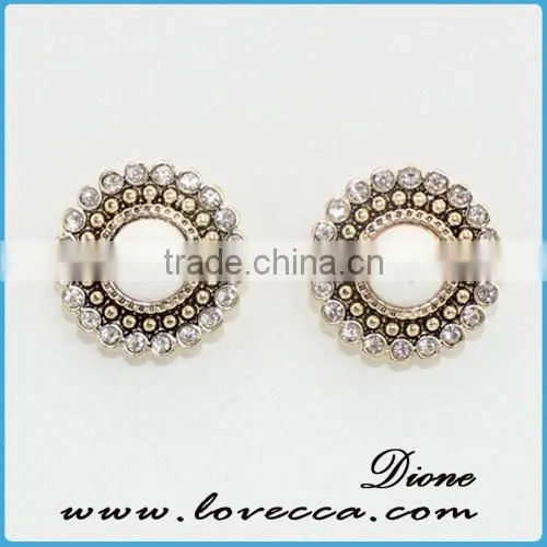 Wholesale Fashion Jewelry Crystal Around Gemstones Charms Brass Stud Earring Jewelry Supplies photo-5