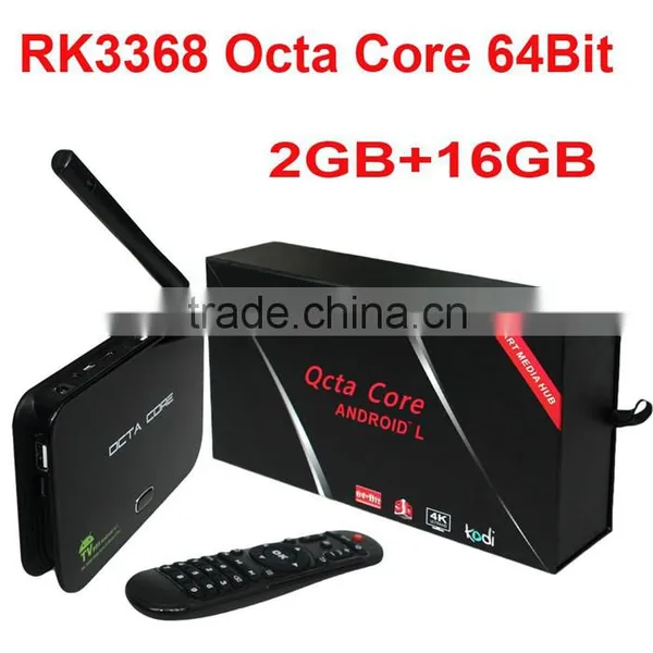 Z4 Android 5.1 Lollipop OS RK3368 Octa Core 64Bit TV Box 2GB RAM 16GB ROM BT 4.0 Dual Wifi 2.4G 5.8G Set Top Smart Media Player