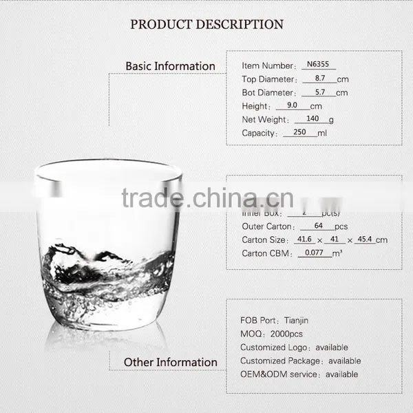2016 Small Clear 250ml Design Glass Tea Cup photo-2