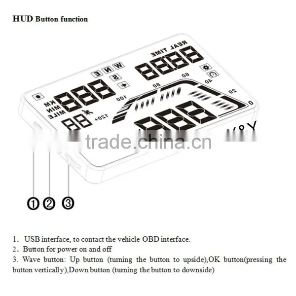 3 Inch Car Obd2 HUD Display the Engine Speed,water Temperature, Voltage XY-HUD207 photo-6