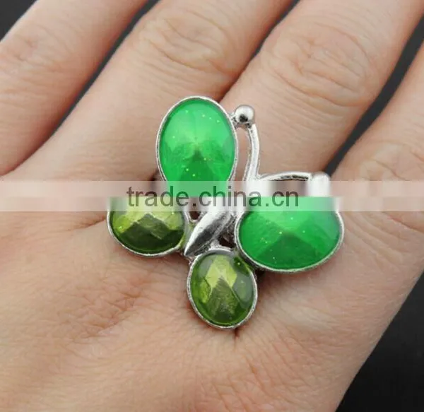 Young Lady Favorite Drip Process Alloy Varied Smart Butterfly Rings photo-5