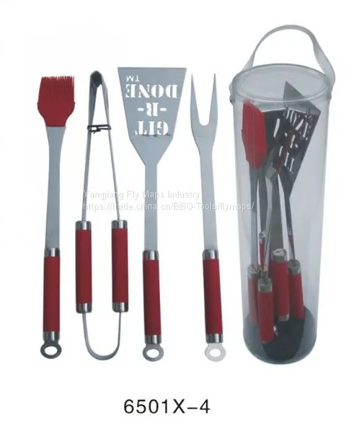 4 Pcs Stainless Steel BBQ Tools for Barbecue Set