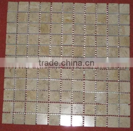 UNIQUE SAHARA BEIGE MARBLE MOSAIC TILES photo-5