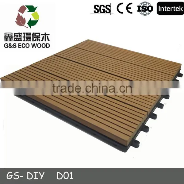 Outdoor Eco-friendly Composite Wpc Interlocking Decking Tiles Anti-slip Wpc Diy Flooring photo-5