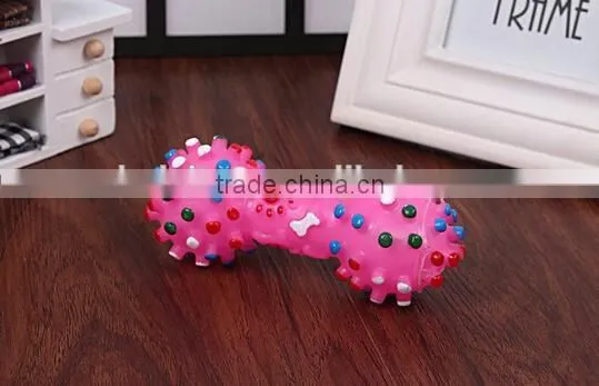 CY189 Colorful Mini Dotted Dumbbell Shaped Squeeze Squeaky Faux Bone Toys For Pet Dog Bite Game, Chien Juguetes Perros photo-4