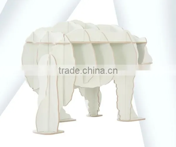 Bear Puzzle Table,Creative Animal Furniture,MDF DIY Assembled Bear Table For Fashion Living Room,Wooden Animal Furniture photo-3