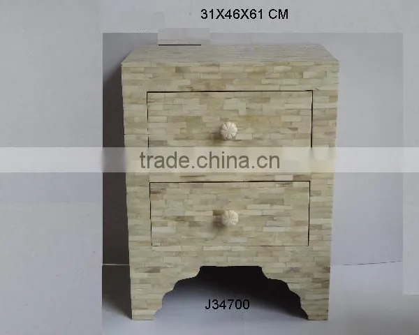 Bone Inlay Interior Furniture in Natural White Finish Patterns Can be Customized