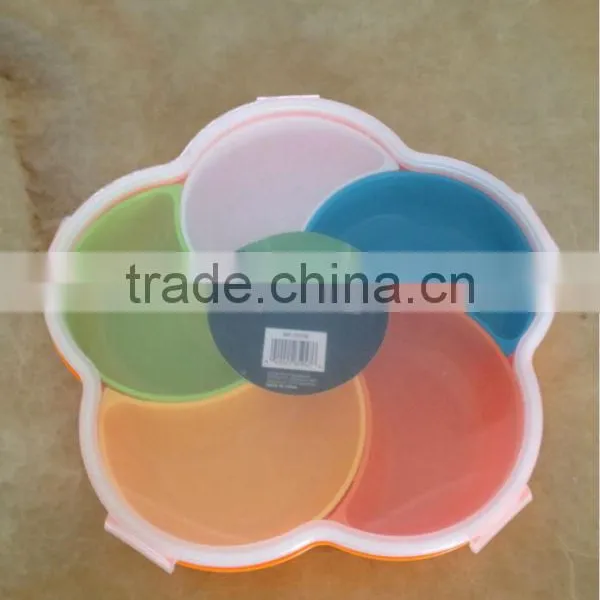 5 Compartments Plastic Snack Box Dessert Plate Food and Candy Storage Box photo-5