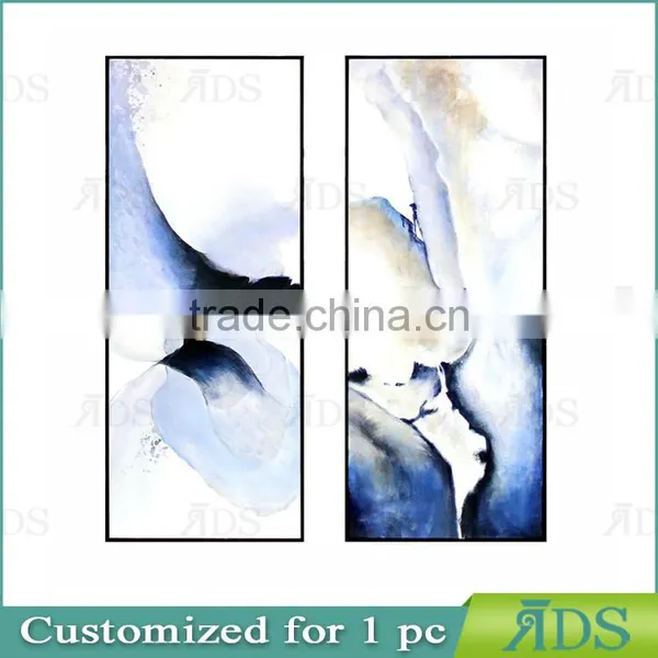 Hand Painted Blue Oil Painting On Canvas photo-2