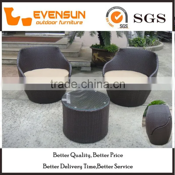 3PCS Egg Shape Stacking Wicker Sofa Set photo-3