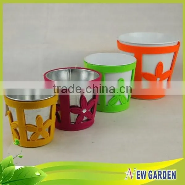 Home Furniture Flannelette And Iron Decorative Table Top Flower Vases photo-2