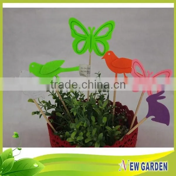 Good Quality Animal Shape At The Top Round Wood Stick For Planter