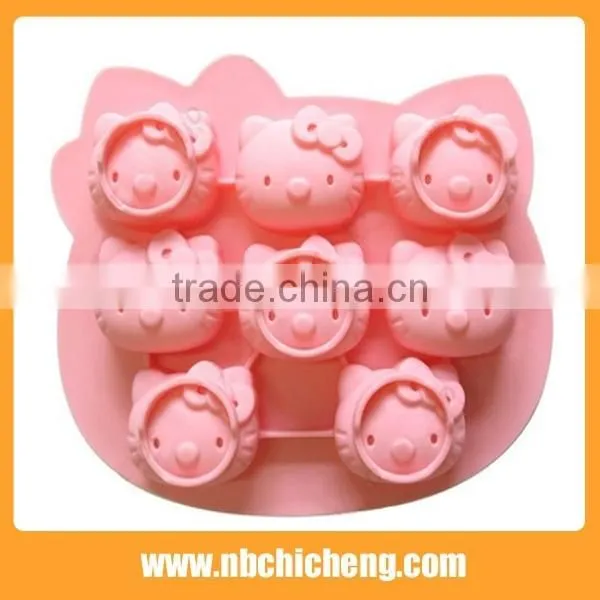 8-tray High Quality Cheaper Price Colorful Design Silicone Ice Cube Mould,Hello Kitty , Ice Cube Tray. photo-3