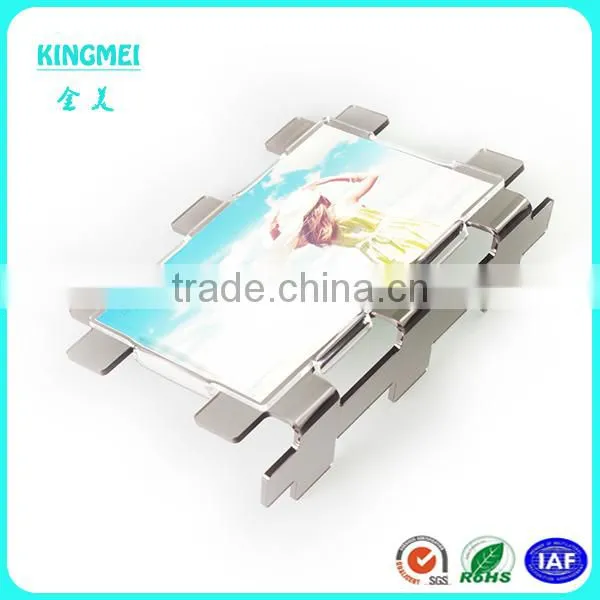 KM-VP11 Factory Wholesale Custom Shape Acrylic Photo Frame New Mosaic L Shape Tawny Frame photo-3