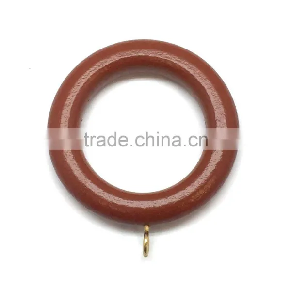 Dark Brown Coated High Quality Wooden Curtain Rod Ring ID45mm/OD70mm photo-3