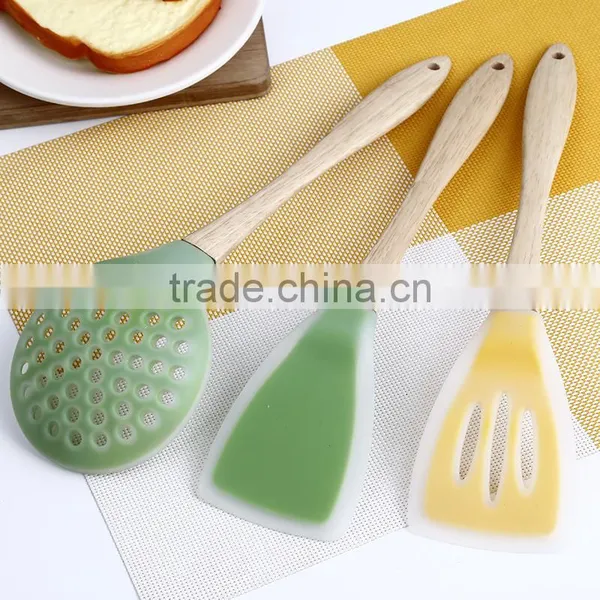 Wooden Handle Silicone Head Top Quality Fashional Style Kitchenware Set photo-2