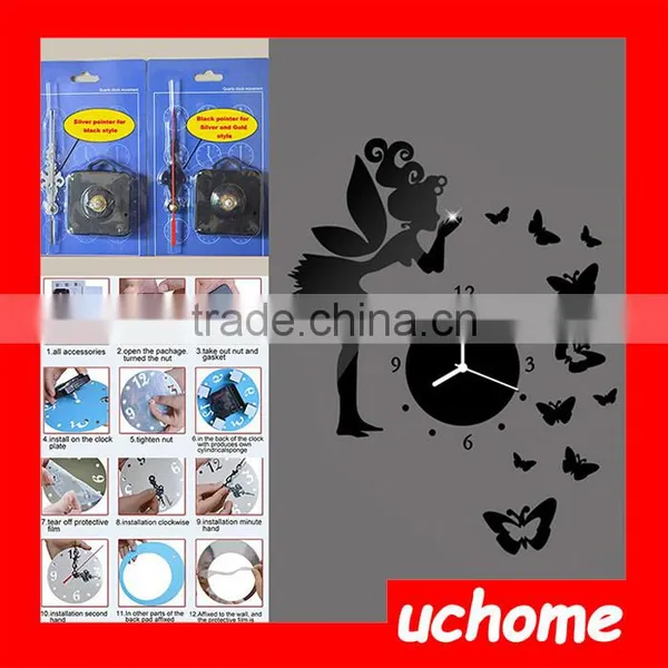UCHOME Fairy Tale Creative Wall Mirror Sticker Clock photo-6