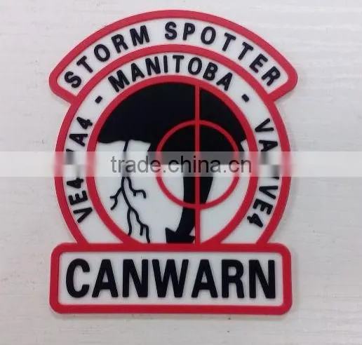 Wholesale custom logo 3d soft pvc rubber patch woth hook/loop fastener
