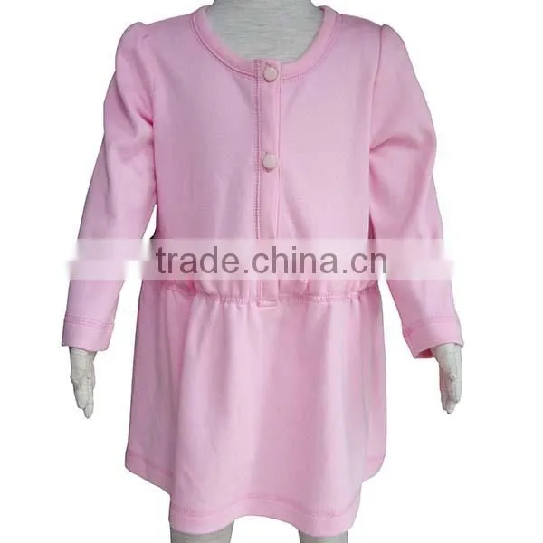 Comfortable Long Sleeve Pink Nighty Dress Sex Products Sexy Baby Image Baby Clothes With Lovely Ruffle Baby Child Clothes