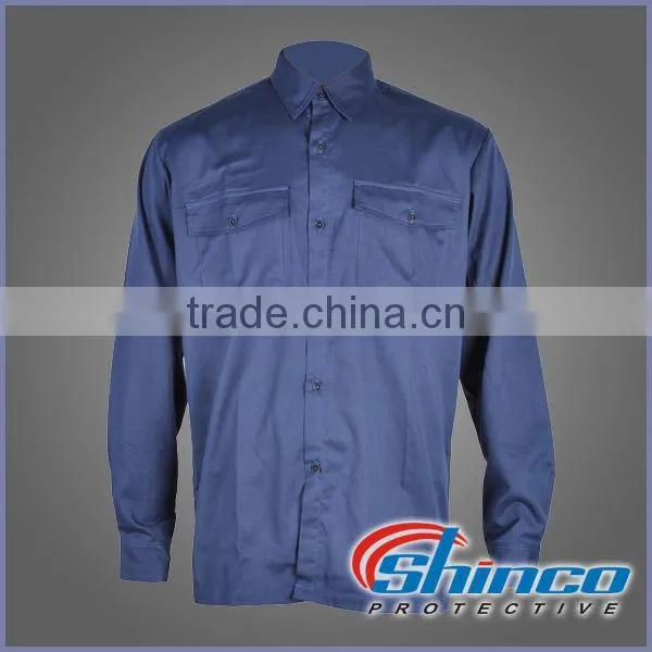 Two Tone Functional 100% Cotton Fire Protection Shirt for Uniform