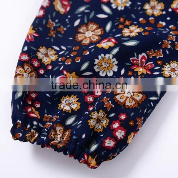 Infant Babies Cotton Tassel Jumpsuits Long Sleeve Floral Romper photo-3