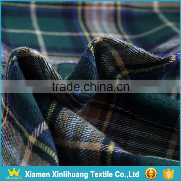 Best Price Wholesale High Quality 21S Yarn Dyed 100% Cotton Plaid Flannel Fabric photo-3