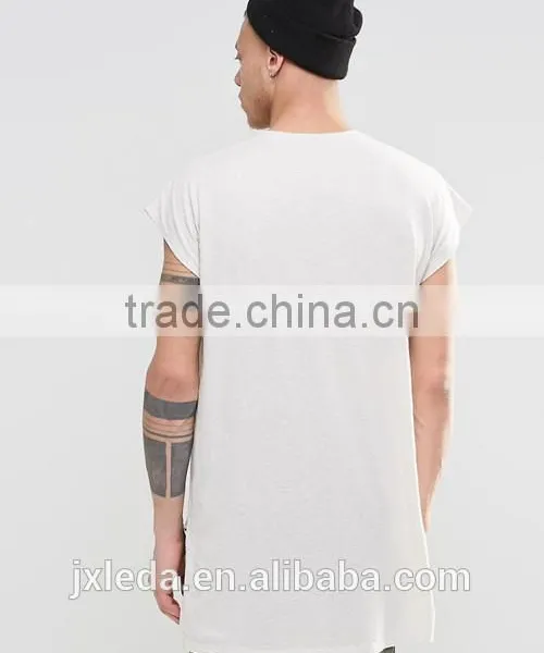OEM Men Oversized Sleeveless Plain Crew Neck T-shirt photo-2