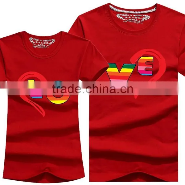 Wholesale Design 100% Cotton Couple Shirts For Lovers photo-2