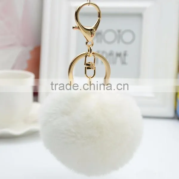 Myfur 2016 Factory Wholesale 100% Genuine Rabbit Fur Pom Pom Balls Keychain photo-2
