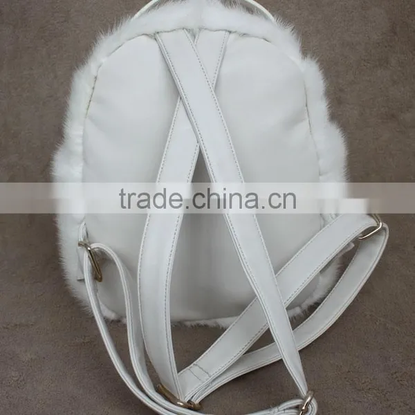 Myfur Luxury Real Mink Fur Lady Backpack Handbag Leather Bag Wholesale photo-3
