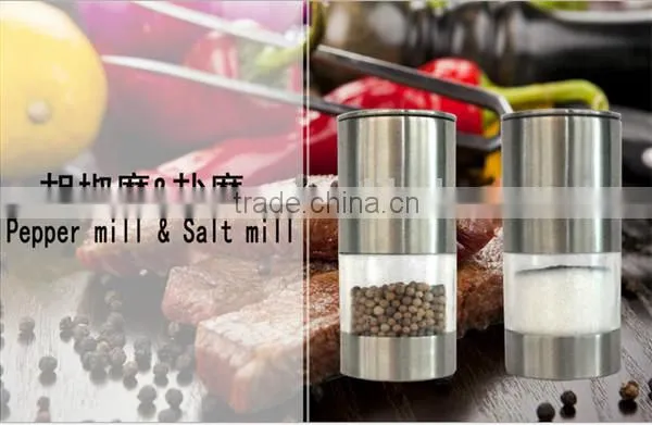 High Quality Stainless Steel Manual Salt Pepper Mill Grinder Portable Kitchen Mill Muller Tool photo-2
